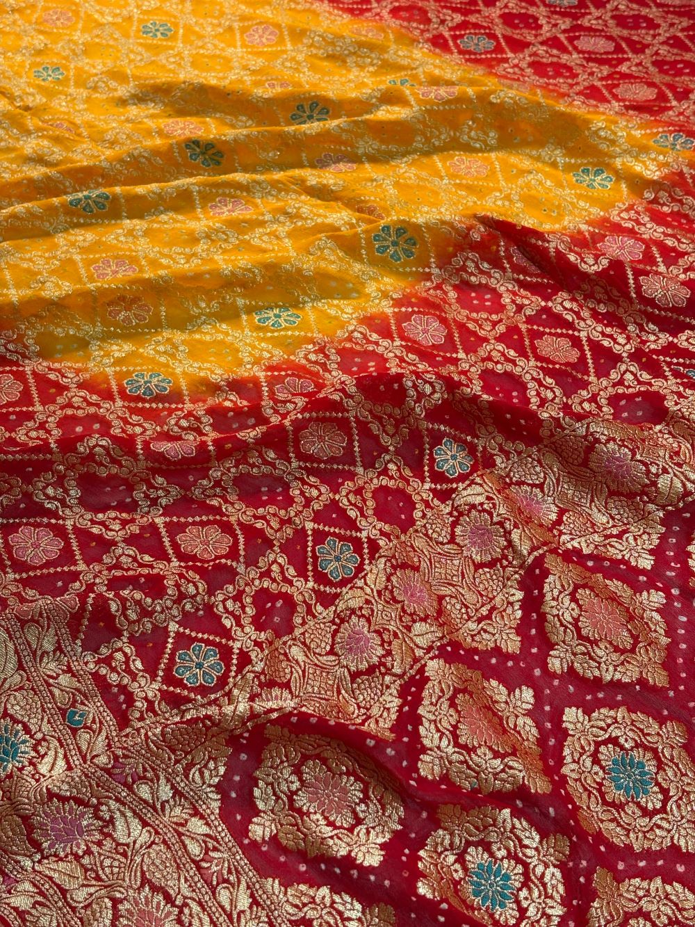 Georgette Bandhni Saree